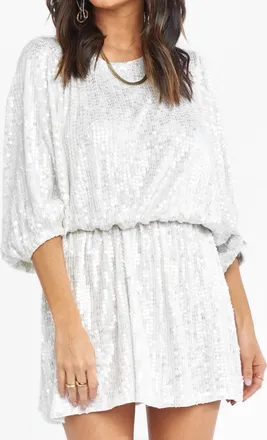 Show me your Mumu Genevieve Dress In White Shine Sequins