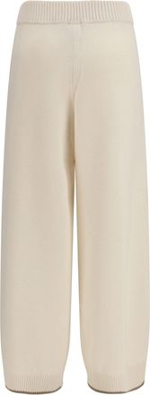 Brunello Cucinelli Womens Cashmere Trousers English White+brown Kashmir-Capra Hircus Kashmir/capra
