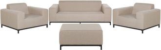 Beliani Conjunto de jardín 5 personas de poliéster beige