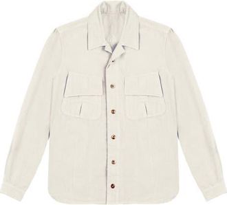 Fortela Meckongt Cotton Overshirt in Off White at Nordstrom, Size Xx-Large