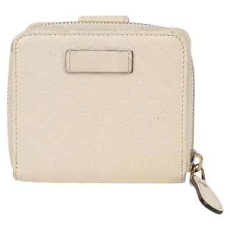 Gucci Pre-owned Wallets, female, Beige, Size: ONE SIZE Pre-owned Micro Sima Zipper Coin Wallet