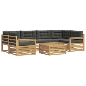 vidaXL Conjunto De Sof&aacute;s De Exterior 7 Uds. Blanco Y Antracita Vidaxl