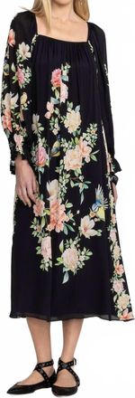 Johnny Was Byrdie Viscose Midi Dress In Black