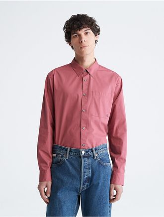 Calvin Klein Mens Button-Down Easy Shirt - Pink - XXL