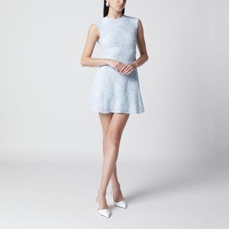 Rotate Light blue floral mesh mini dress