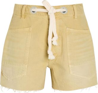 Free People Moxie Drawstring Denim Shorts - Yellow - 27 (W27 / UK8-10 / S)