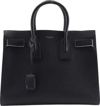 Saint Laurent Sac De Jour Nm Bag Leather Black Calfskin Handbag (Pre-Owned)