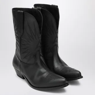 Golden Goose Wish Star Low Black Leather Boots
