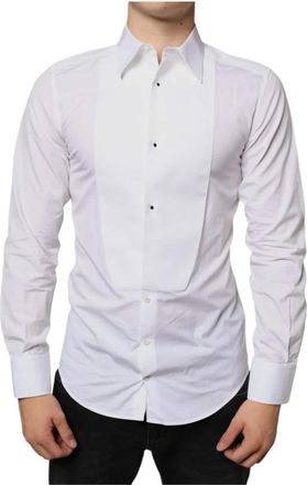 Dolce & Gabbana Katoenen Poplin Overhemd - Heren - Zakelijke Overhemden - Wit - M - Katoen - Overhemden