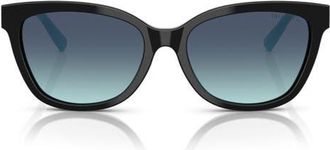 Tiffany & Co. 55mm Gradient Cat Eye Sunglasses in Black /Azure Gradient Blue at Nordstrom