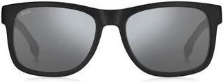BOSS 1568 55mm Polarized Gradient Rectangular Sunglasses in Matte Black at Nordstrom Rack