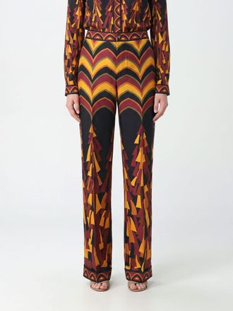 Pucci High-Waisted Ethnic Print Pure Silk Straight Trousers