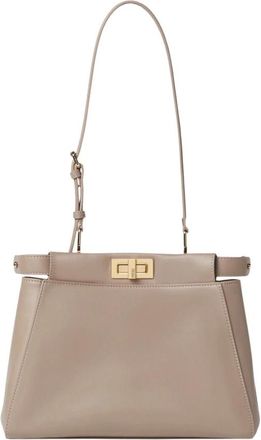 Fendi My Peekaboo Small Bag - Dames - Schoudertassen - Beige - ONE Size - Leer - Tassen