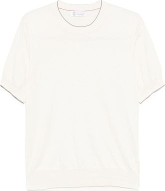 Brunello Cucinelli T-shirt a maglia fine - Toni neutri