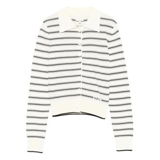 A.P.C. Round-neck Knitwear, female, White, Size: S Classic Cardigan