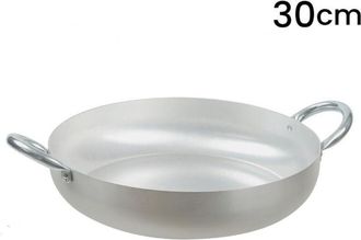 Trade Shop Trade Shop - Panina De Aluminio Con 2 Manijas De Metal De &Oslash;20 A 30 Cm De Utensilio De Cocina - -di&aacute;metro 30cm