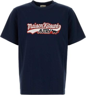 Autry Navy Blue Cotton T-shirt