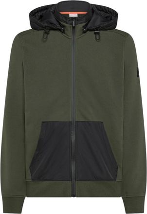 Sun 68 Zip Hoodie Bomber met Afneembare Capuchon - Heren - Vesten met rits - Groen - L - Katoen - Hoodies & sweatvesten