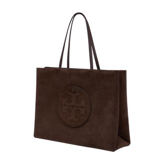 Tory Burch Womens Ella Tote Brown Lambskin