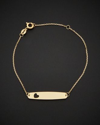 Italian Gold, Inc 14K Italian Gold Id With Heart Adjustable Length Bracelet