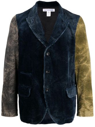 Comme Des Gar&ccedil;ons bleached-effect corduroy blazer - Blue