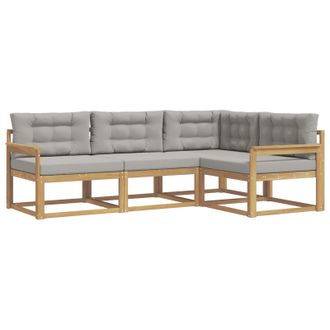 vidaXL Conjunto De Sof&aacute;s De Exterior 3 Pcs Blanco Y Gris Claro Vidaxl