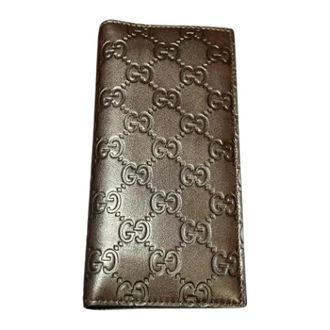 Gucci Pre-owned Long Wallet (bi-fold) - Heren - Vintage Accessoires - Bruin - ONE Size - Leer - Vintage