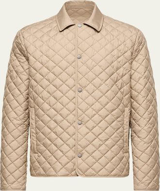 Moncler Mens Avrelie Diamond Quilted Padded Shirt Jacket