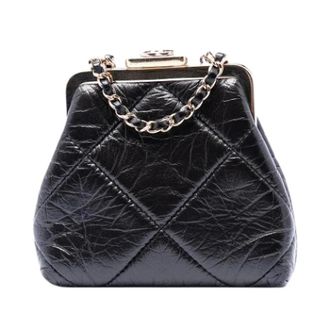 Chanel Pre-owned Quilted Lambskin Crossbodytas - Dames - Pre-owned - Zwart - Maat: ONE Size Leer