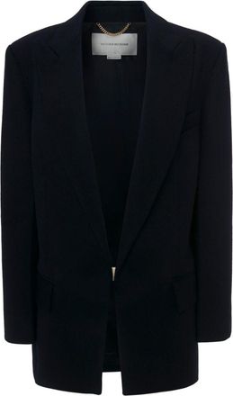 Victoria Beckham peak-lapel wool-cashmere blazer - women - Wool/Cashmere - 8 - Blue