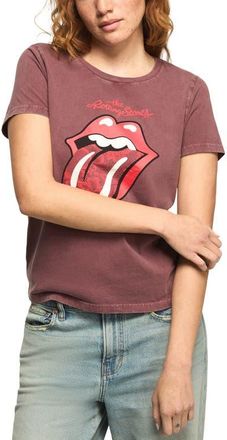 Lucky Brand Rolling Stones Lace Hot Lips Graphic T-Shirt in Rustic Wine at Nordstrom, Size X-Large