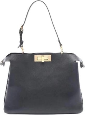 Fendi Pre-owned Peekaboo Soft Medium Handtas - Dames - Vintage Handtas - Zwart - ONE Size - Leer - Vintage