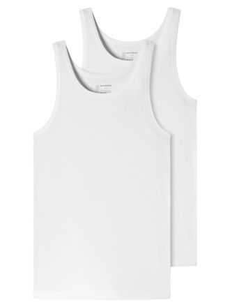 Schiesser Mens 2 Pack Undershirt Sleeveless Organic Cotton - 95/5 Organic