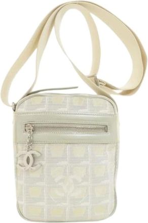 Chanel Pre-owned Cross Body Bags, female, Beige, Size: ONE SIZE Pre-owned Nylon Cross Body Bag