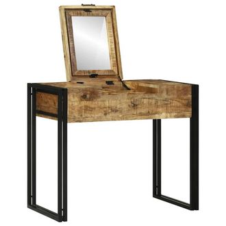 Berkfield Home Modern Dressing Table 90x50x75 cm Solid Wood Mango in Brown | Size: 90 x 50 x 75 cm