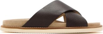 Brunello Cucinelli leather sandals - men - Rubber/Calf Suede/Calf Leather - 44 - Brown