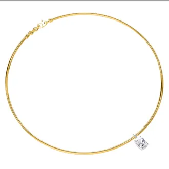 Diamond2Deal 18k Vermeil Plated Silver 2 Ct Radiant Cut Lab Grown Diamond Pendant Necklace 18