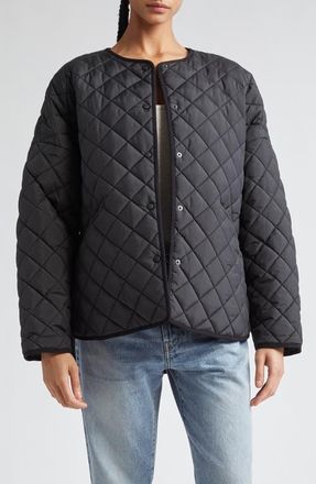 Toteme Oversize Quilted Jacket in Black 200 at Nordstrom, Size X-Small