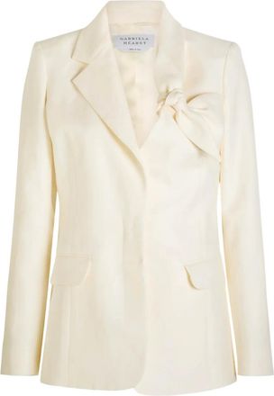 Gabriela Hearst Blazer Oslo in lino - Toni neutri