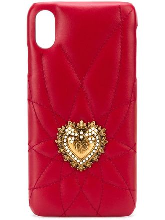Dolce & Gabbana DG Amore iPhone XS case - unisex - Calf Leather/Polycarbonite - One Size - Red
