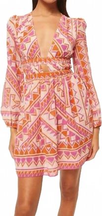 Misa Rana Dress In Aperol Geo