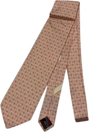 Ferragamo Pre-owned Zijden Stropdas - Heren - Vintage Accessoires - Roze - ONE Size - Vintage