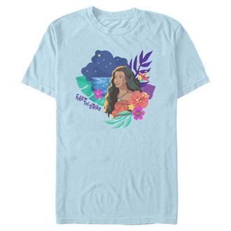 Disney Mens Moana Follow The Stars Graphic T-Shirt in Light Blue at Nordstrom, Size Xxx-Large