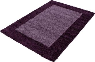 Nazar Rugs Alfombra shaggy bicolor para sal&oacute;n Lila-240x340