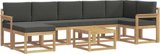 vidaXL Conjunto De Sof&aacute;s De Exterior 8 Uds. Blanco Y Antracita Vidaxl