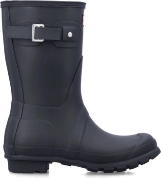 Hunter Zwarte Gesloten Schoenen Originele Korte Laarzen - Dames - Regenlaarzen - Zwart - 38 EU - Katoen - Schoenen