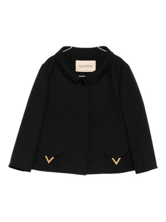 Valentino Womens Vlogo Signature Wool And Silk Jacket