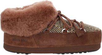 Moon Boot Icon Low Snowboots - Dames - Winterlaarzen - Bruin - 35 EU - Leer - Schoenen