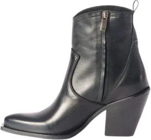 M&eacute;tisse Xd 798 Texan Enkellaarzen - Dames - Laarzen met Hak - Zwart - 37 EU - Leer - Schoenen