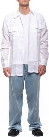 Paolo Pecora Classic Linen Shirt With French Collar
